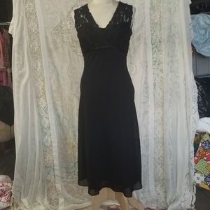 Vintage Sally USA Black Floral Lace Dress